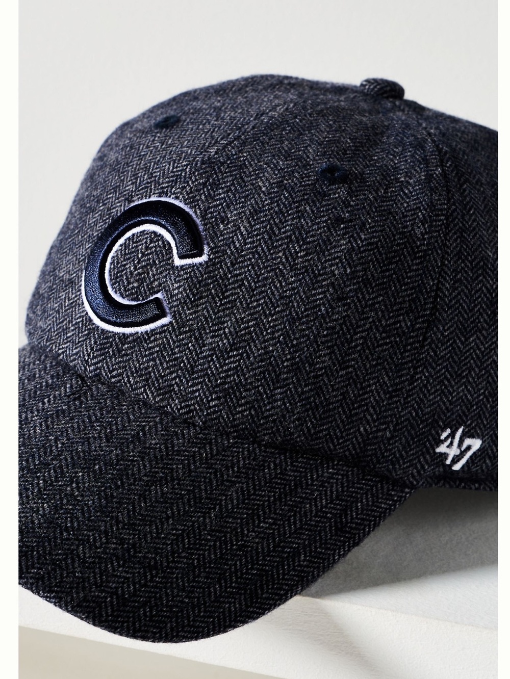 47’ Anthropologie Herringbone Chicago Cubs Hat Clean Up New Navy Women’s